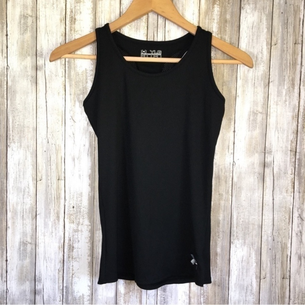 Under Armor Kids Black Ribbed Tank